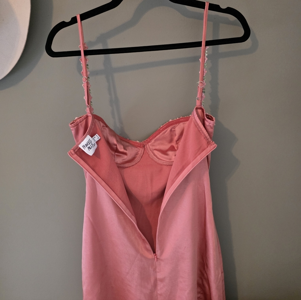 Princess Polly Amelia Peach Floral Dress Size 4 - Picture 5 of 14